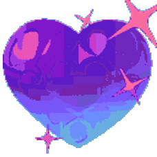 Gif animé coeur bleu étoilé